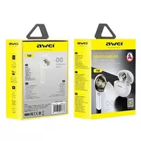 bluetooth ausines sportui - Awei T12 TWS White (Baltos) - 2 nuotrauka