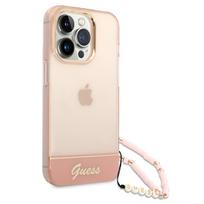pc case pink - Guess "GUHCP14XHGCOHP PC/ TPU Case with Strap for iPhone 14 Pro Max" Pink - 5 nuotrauka