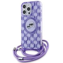 iphone 15 pro telefonai - Karl Lagerfeld "IML Crossbody Monogram Head MagSafe iPhone 15 Pro" Purple - 2 nuotrauka