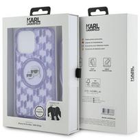 iphone 15 pro telefonai - Karl Lagerfeld "IML Crossbody Monogram Head MagSafe iPhone 15 Pro" Purple - 3 nuotrauka