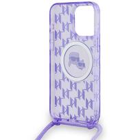 iphone 15 pro telefonai - Karl Lagerfeld "IML Crossbody Monogram Head MagSafe iPhone 15 Pro" Purple - 4 nuotrauka