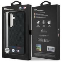 samsung s25 originalus deklas - BMW "Leather Tricolor Stripe with MagSafe Galaxy S25" Black - 2 nuotrauka