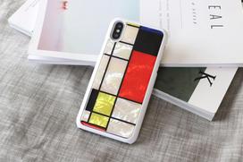 iphone xs deklas - iKins SmartPhone case iPhone XS/S mondrian baltas - 3 nuotrauka