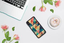 iphone xs deklas - iKins SmartPhone case iPhone XS Max mosaic juodas - 2 nuotrauka