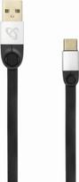 usb type c laidas 1.5m - Sbox USB 2.0-Type-C/2.4A black/silver - 2 nuotrauka