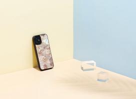 iphone 12 mini dekliukas - iKins case for Apple iPhone 12 mini pink marble - 2 nuotrauka
