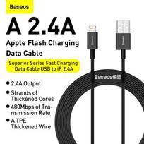 100 iphone - Baseus Superior Series USB to iP 2.4A, 1m Black - 6 nuotrauka