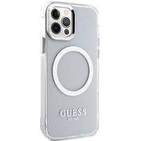 iphone 12 magsafe deklas - Guess "GUHMP12MHTRMS Hardcase Metal Outline Magsafe iPhone 12/ 12 Pro" Silve - 4 nuotrauka