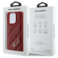 apple pro 3 - Karl Lagerfeld "Quilted Signature iPhone 16 Pro" Red - 2 nuotrauka