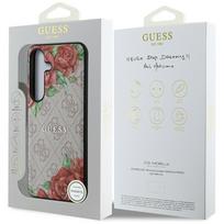 telefonai samsung rozinis - Guess "Leather 4G Flowers Classic Logo MagSafe Galaxy S25" Pink - 2 nuotrauka