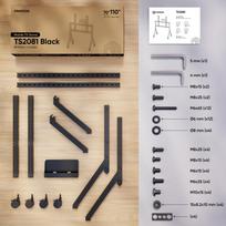 70 televizoriui - TV SET ACC MOBILE STAND/70-110" BLACK TS2081-B ONKRON - 2 nuotrauka