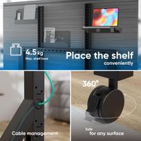 70 televizoriui - TV SET ACC MOBILE STAND/70-110" BLACK TS2081-B ONKRON - 6 nuotrauka