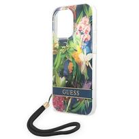 senukai iphone - Guess iPhone 14 Pro Flower Strap Dėklas Mėlynas (Blue) - 3 nuotrauka