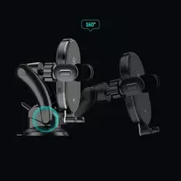 wireless telefono laikiklis - Usams CD131 car holder with wireless charger 15W/ 2A Black - 4 nuotrauka