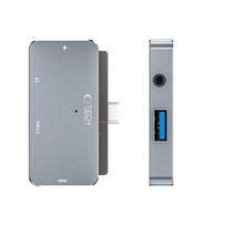 aux usb - Tech-Protect V6 4in1 HUB USB-C - USB-A 3.0 / USB-C PD100W / HDMI / mini lizdas 3.5 mm - Pilkas (Gray) - 8 nuotrauka