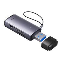 memory sd card - Baseus Lite Series SD/TF atminties kortelių skaitytuvas, USB (pilkas) - 5 nuotrauka