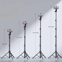 withu - Ugreen LP680 Selfie Stick Tripod su Bluetooth nuotolinio valdymo pulteliu, juodas (Black) - 6 nuotrauka