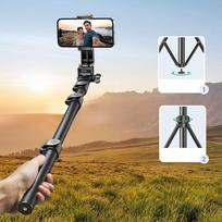 withu - Ugreen LP680 Selfie Stick Tripod su Bluetooth nuotolinio valdymo pulteliu, juodas (Black) - 10 nuotrauka