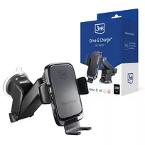 qi wireless charging - Automobilinis įkroviklis 3MK Drive & Charge, Qi Wireless, juoda, 15 W - 2 nuotrauka