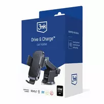 qi wireless charging - Automobilinis įkroviklis 3MK Drive & Charge, Qi Wireless, juoda, 15 W - 7 nuotrauka