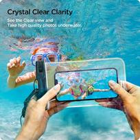 vandeniui atsparus deklas - Spigen "Shield A601 Universal Waterproof Case" Crystal Clear 2 pack - 3 nuotrauka
