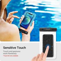 vandeniui atsparus deklas - Spigen "Shield A601 Universal Waterproof Case" Crystal Clear 2 pack - 4 nuotrauka