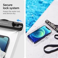 vandeniui atsparus deklas - Spigen "Shield A601 Universal Waterproof Case" Crystal Clear 2 pack - 5 nuotrauka
