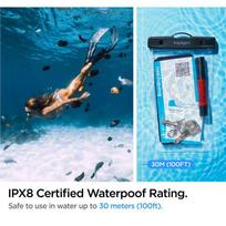 vandeniui atsparus deklas - Spigen "Shield A601 Universal Waterproof Case" Crystal Clear 2 pack - 7 nuotrauka