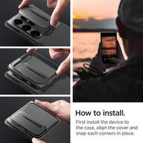 galaxy s24 ekrano plevele - Spigen Optik Armor Sam S24 Ultra S928 czarny/black ACS07313 - 10 nuotrauka
