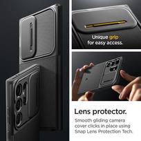 galaxy s24 ekrano plevele - Spigen Optik Armor Sam S24 Ultra S928 czarny/black ACS07313 - 11 nuotrauka