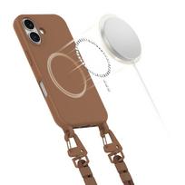 iphone 16 deklas su dirzeliu - Tech-Protect "Magnecklace Magsafe Case iPhone 16" Chocolate Brown - 4 nuotrauka