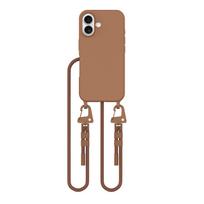 iphone 16 deklas su dirzeliu - Tech-Protect "Magnecklace Magsafe Case iPhone 16" Chocolate Brown - 5 nuotrauka