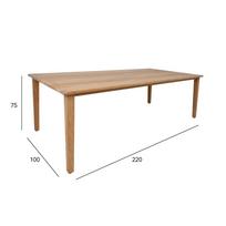 lauko stalai senukai - Lauko stalas Home4you Maldive, rudas, 220 cm x 100 cm x 75 cm - 2 nuotrauka