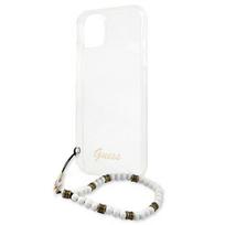 dekliukas iphone 13 mini - Guess "GUHCP13SKPSWH PC Script and White Pearls Case iPhone 13 Mini" - 4 nuotrauka
