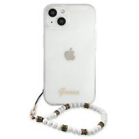 dekliukas iphone 13 mini - Guess "GUHCP13SKPSWH PC Script and White Pearls Case iPhone 13 Mini" - 6 nuotrauka