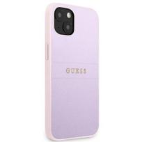 dekliukas iphone 13 mini - Guess "PU Leather Saffiano Case iPhone 13 mini" Purple - 4 nuotrauka