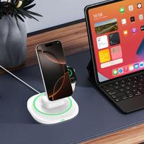 wireless magsafe charger - Tech-Protect 3in1 Magnetic MagSafe Wireless Charger A46 Baltas (White) - 2 nuotrauka