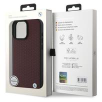 apple 16 pro max dekliukai - BMW "Sign Leather Diamond Metal Logo MagSafe iPhone 16 Pro Max" Red - 2 nuotrauka