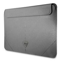 krepsys nesiojamam kompiuteriui 16 - Guess Saffiano Triangle Metal Logo Computer Sleeve 16" Silver - 4 nuotrauka