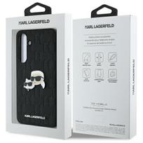 samsung galaxy s24 fe deklas - Karl Lagerfeld KLHCS24FEPGKLKCPK Sam S24 FE S721 juodas (Black) kietas dėklas Monogram Karl&Chaoupette Head Pin - 2 nuotrauka