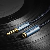 audio kabelis 2 5mm - AUX jack audio extender 3.5 mm UGREEN AV118, 2m (blue) - 3 nuotrauka