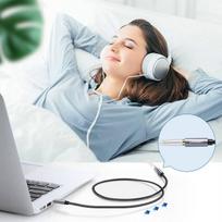 audio kabelis 2 5mm - AUX jack audio extender 3.5 mm UGREEN AV118, 2m (blue) - 4 nuotrauka