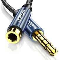 audio kabelis 2 5mm - AUX jack audio extender 3.5 mm UGREEN AV118, 2m (blue) - 5 nuotrauka