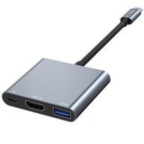 usb 100w laidas - Tech-Protect V1-HUB 3-in-1 USB-C į USB-A 3.0 / USB-C PD 100W / HDMI 4K 30Hz - Pilkas (Gray) - 6 nuotrauka