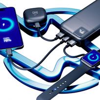 nesiojamas ikroviklis (power bank)20000 mah, juoda - 3MK PowerHouse 20000 mAh Mėlyna (Blue) - 5 nuotrauka