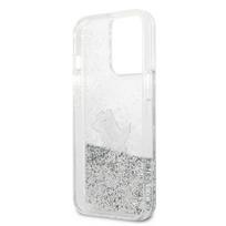 iphone 13 telefono deklas karl lagerfeld - Karl Lagerfeld Liquid Glitter Choupette Fun dėklas Apple iPhone 13 Pro Max - Sidabrinis (Silver) - 3 nuotrauka