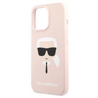 iphone 13 telefono deklas karl lagerfeld - Karl Lagerfeld "KLHCP13XSLKHP Liquid Silicone Karl Head Case iPhone 13 Pro Max" Pink - 5 nuotrauka