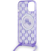 iphone 14 violetine - Karl Lagerfeld "IML Crossbody Monogram Head MagSafe iPhone 15 / 14 / 13" Purple - 3 nuotrauka