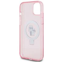 case magsafe iphone 14 - Karl Lagerfeld "Ring Stand Karl and Choupettte MagSafe iPhone 15" Pink - 3 nuotrauka