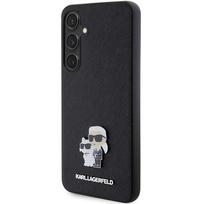 telefono deklas karl lagerfeld samsung s24 - Karl Lagerfeld Saffiano Karl & Choupette Metal Pin dėklas Samsung Galaxy S24 Plus - Juodas (Black) - 3 nuotrauka